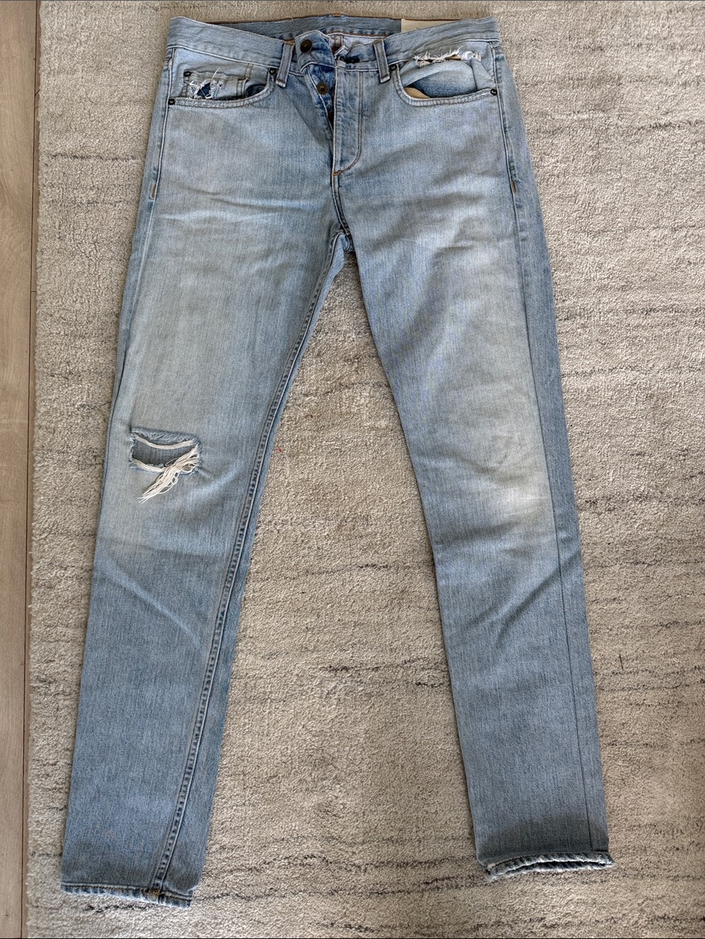 Rag & Bone Light Blue Men’s Slim Distressed Jeans